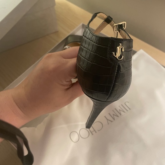 Jimmy Choo crocodile t strap heels size 38.5 - Picture 5 of 5